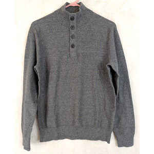 NWOT Red Ale by Alesbury sz S Riverside Mock Neck Henley knit Sweater grays 1636